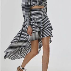 Backstage Joni asymmetrical gingham skirt Nwot
